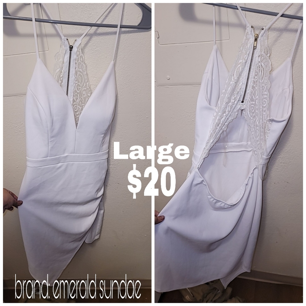 Large White asymetrical dress